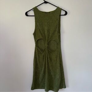 Topshop Moss Green Textured Blouse